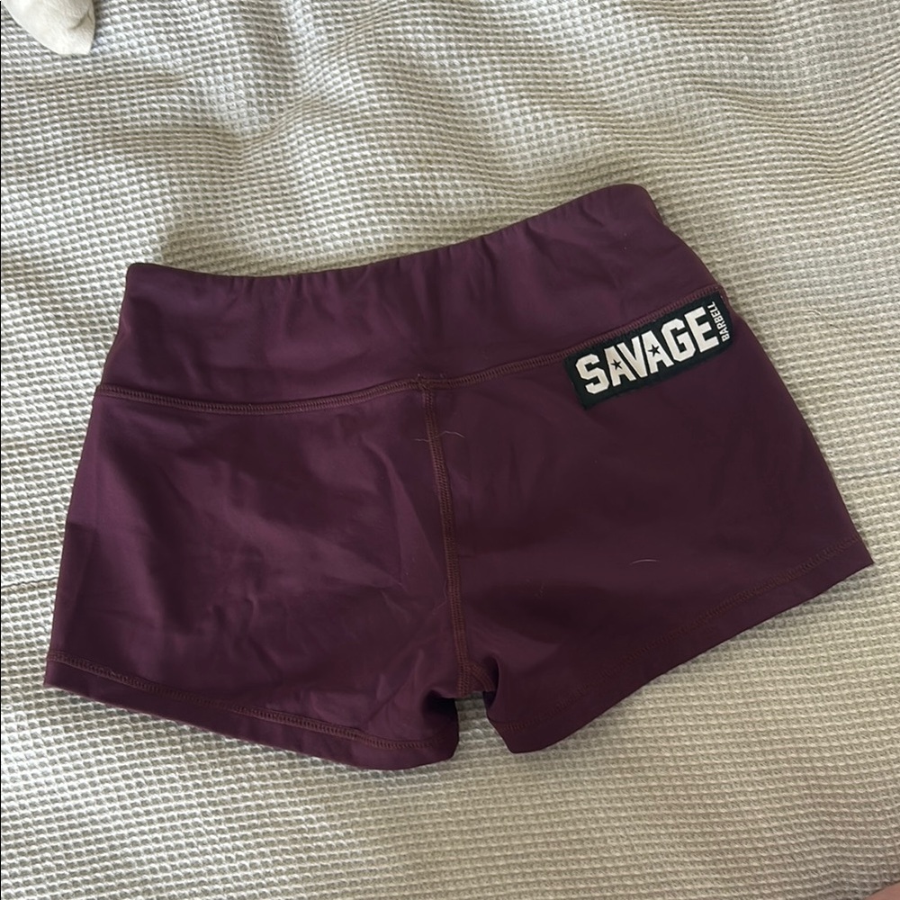 Savage Barbell Purple Athletic Shorts Stretch Fit